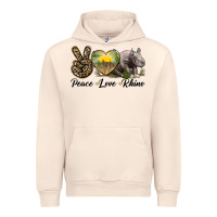 Sandshell peace love rhino Urban Hoodie - LillyAllenDesigns