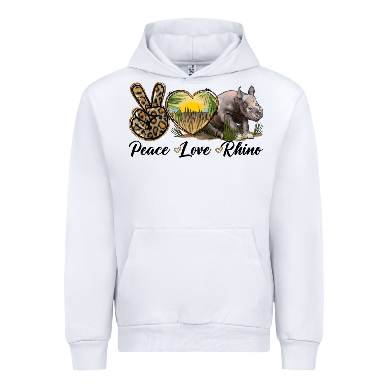 Peace Love Rhino Urban Hoodie by LillyAllenDesigns | Teevron