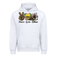 White peace love rhino Urban Hoodie - LillyAllenDesigns