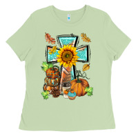 Matcha western thankful cross pumpkin Ladies Tee - BarkalooDesign