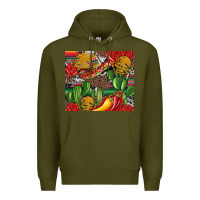 Army Green mexican cacti Premium Hoodie - Artiststas