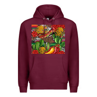 Burgundy mexican cacti Premium Hoodie - Artiststas