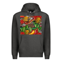 Charcoal Heather mexican cacti Premium Hoodie - Artiststas
