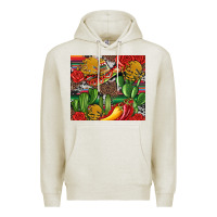 Oatmeal Heather mexican cacti Premium Hoodie - Artiststas