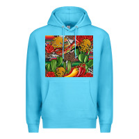 Ocean Blue mexican cacti Premium Hoodie - Artiststas