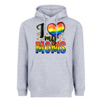 Heather Grey i love my moms Heavyweight Hoodie - Zillion Design Studio