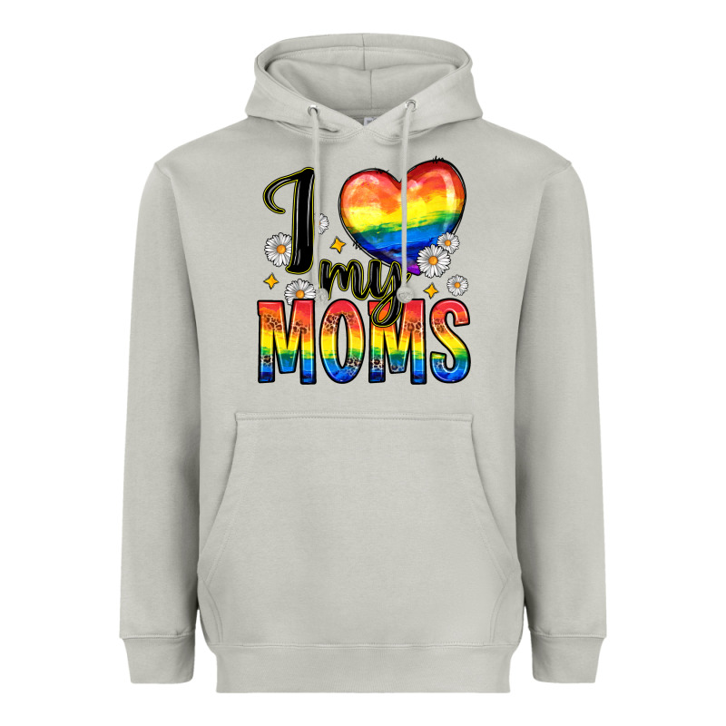 I Love My Moms Heavyweight Hoodie by Zillion Design Studio | Teevron
