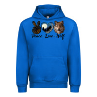 Cobalt peace love wolf head Urban Hoodie - LillyAllenDesigns