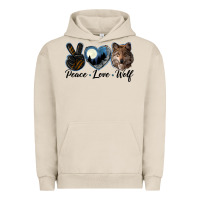 Pigment French Oak peace love wolf head Urban Hoodie - LillyAllenDesigns