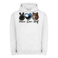 Pigment Lunar Rock peace love wolf head Urban Hoodie - LillyAllenDesigns