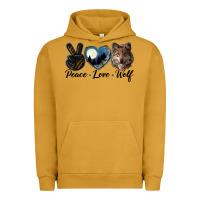 Peace Love Wolf Head Urban Hoodie | Teevron