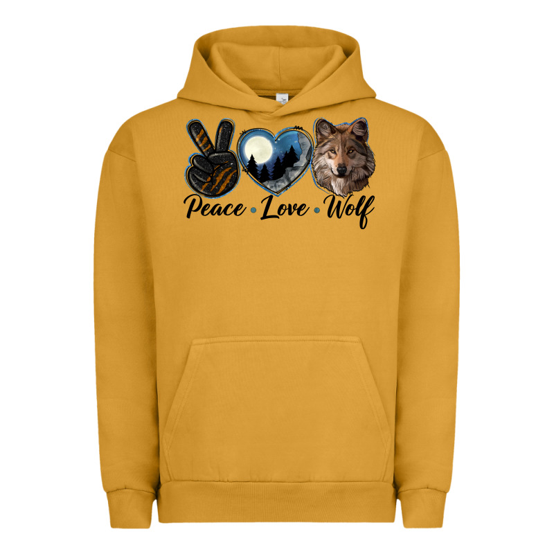 Peace Love Wolf Head Urban Hoodie by LillyAllenDesigns | Teevron
