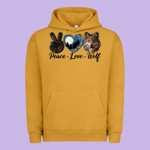 Peace Love Wolf Head Urban Hoodie Designed By Lillyallendesigns