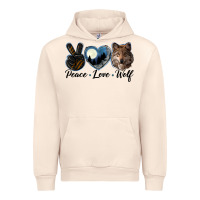Sandshell peace love wolf head Urban Hoodie - LillyAllenDesigns