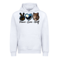 White peace love wolf head Urban Hoodie - LillyAllenDesigns