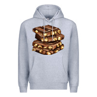 Heather Grey nut and chocolate Premium Hoodie - AdoDesignShop