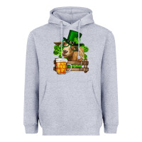 Heather Grey st. patrick's day goat and beer Heavyweight Hoodie - RanaPortraitStore