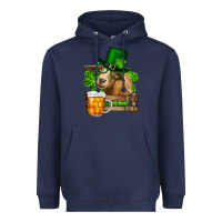 Navy st. patrick's day goat and beer Heavyweight Hoodie - RanaPortraitStore