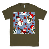 Army Green christmas snowman seamless pattern Classic Tee - BundleAndBundleShop