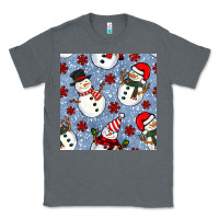 Charcoal Heather christmas snowman seamless pattern Classic Tee - BundleAndBundleShop