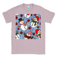 Lilac christmas snowman seamless pattern Classic Tee - BundleAndBundleShop
