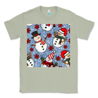Matcha christmas snowman seamless pattern Classic Tee - BundleAndBundleShop