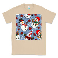 Mushroom christmas snowman seamless pattern Classic Tee - BundleAndBundleShop