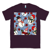 Plum christmas snowman seamless pattern Classic Tee - BundleAndBundleShop