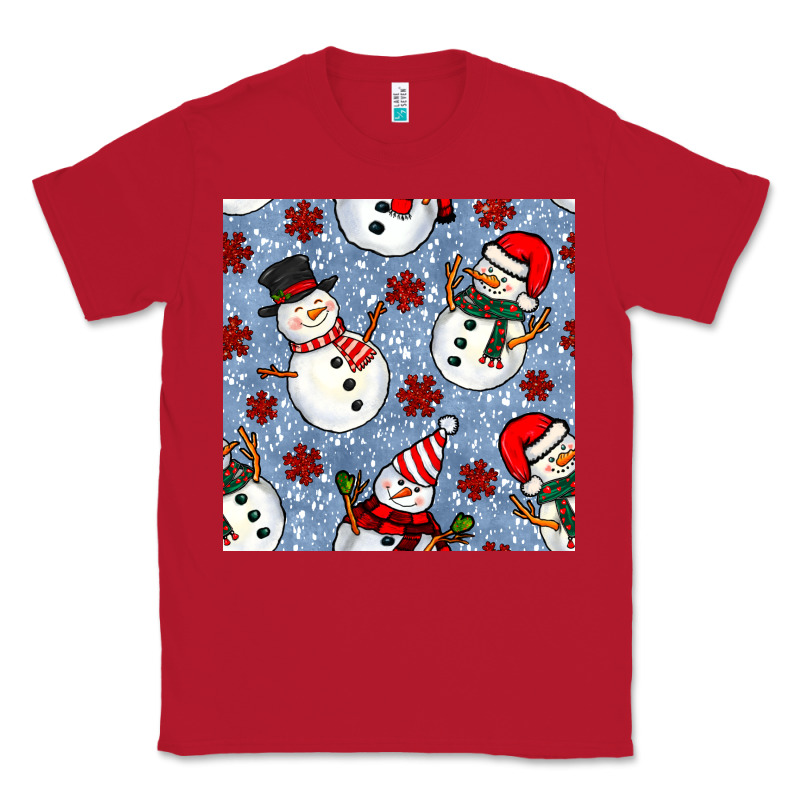 Christmas Snowman Seamless Pattern Classic Tee by BundleAndBundleShop | Teevron