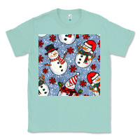 Seafoam christmas snowman seamless pattern Classic Tee - BundleAndBundleShop