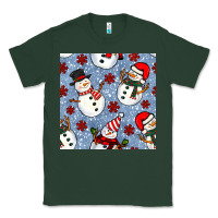 Sports Green christmas snowman seamless pattern Classic Tee - BundleAndBundleShop