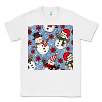 White christmas snowman seamless pattern Classic Tee - BundleAndBundleShop