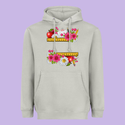 Floral Teacher Heavyweight Hoodie Designed By Texasbilliewilder