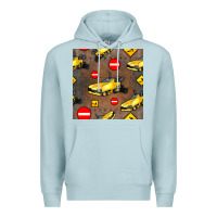 Blue Mist asphalt paver seamless pattern Premium Hoodie - BundleAndBundleShop