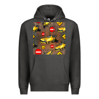 Charcoal Heather asphalt paver seamless pattern Premium Hoodie - BundleAndBundleShop