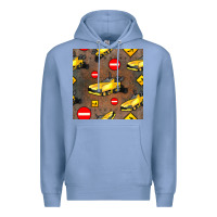 Colony Blue asphalt paver seamless pattern Premium Hoodie - BundleAndBundleShop