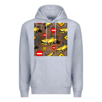 Heather Grey asphalt paver seamless pattern Premium Hoodie - BundleAndBundleShop