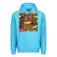Ocean Blue asphalt paver seamless pattern Premium Hoodie - BundleAndBundleShop