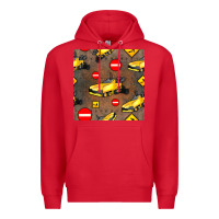Red asphalt paver seamless pattern Premium Hoodie - BundleAndBundleShop