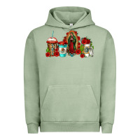 Pigment Oil Green lady of guadalupe coffee Urban Hoodie - Jasminsmagicworld