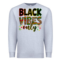Heather Grey Black vibes only juneteenth Premium Sweatshirt - Zillion Design Studio