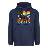 Navy i love my dads Heavyweight Hoodie - Zillion Design Studio