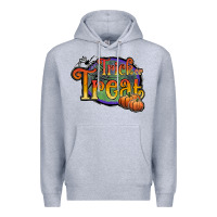 Heather Grey trick or treat black Premium Hoodie - JahusDesignShop