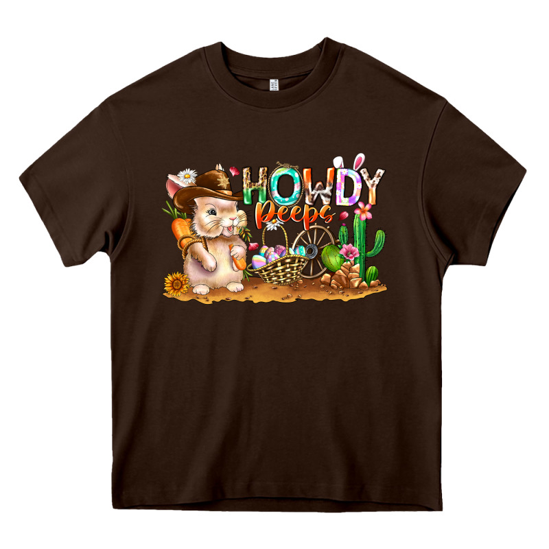 Easter Howdy Peeps Bunny Heavy Core Tee by CowhideDigitalArt | Teevron