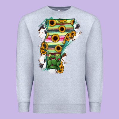 Vermont State Map Premium Sweatshirt Designed By Ranaportraitstore