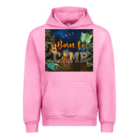 Fuchsia Pink born to camp Urban Hoodie - NancyCooperArtShop
