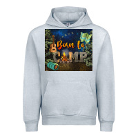 Heather Grey born to camp Urban Hoodie - NancyCooperArtShop