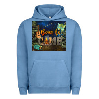Pigment Pebble Blue born to camp Urban Hoodie - NancyCooperArtShop