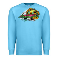 Ocean Blue Virginia State Map Premium Sweatshirt - RanaPortraitStore