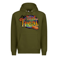 Army Green trick or treat white Premium Hoodie - JahusDesignShop